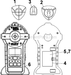 Page A Diagram and Parts List for BDL500S Type 1 Black and Decker Laser Level